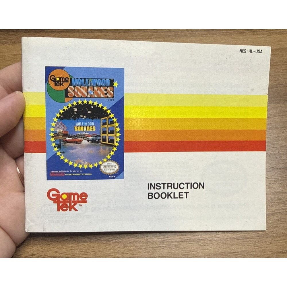 Hollywood Squares Nintendo NES Instruction Booklet Manual Only Retro Game Insert